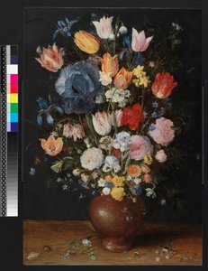 A Stoneware Vase of Flowers, c.1607-8